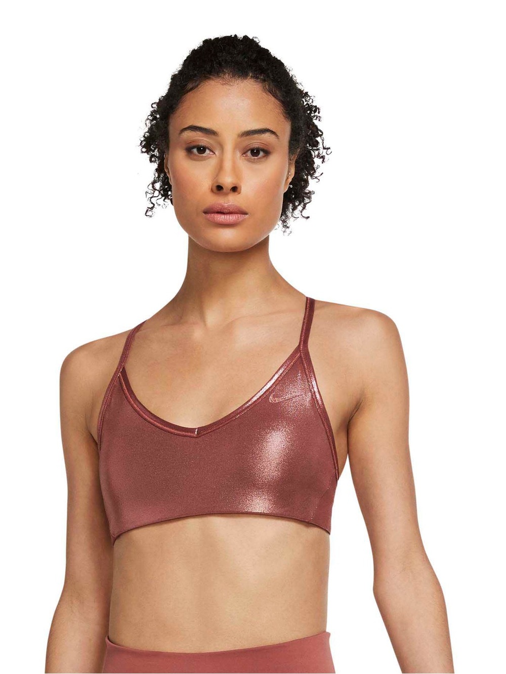 Nike Indy Icon Clash Orange Metallic sports bra
